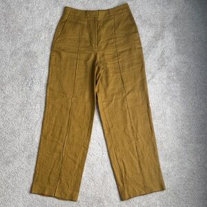 ZARA Straight-Leg Linen Trouser - M